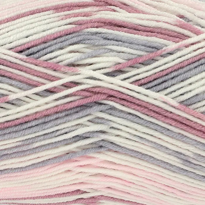King Cole Cherish DK Yarn in Pink Fizz - 3724 - 100g Ball of Self Patterning Double Knitting Wool