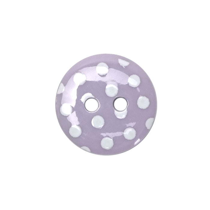 18mm Lilac Polka Dot Buttons (10 Pcs)