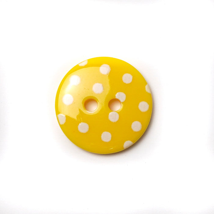 18mm Yellow Polka Dot Buttons (10 Pcs)