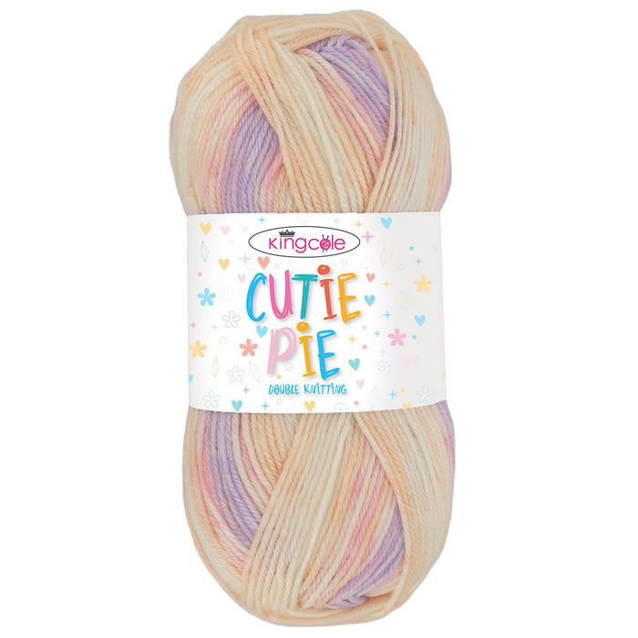 King Cole Cutie Pie DK Yarn in 5383 - Peach Pie - 100g Ball of Variegated Wool