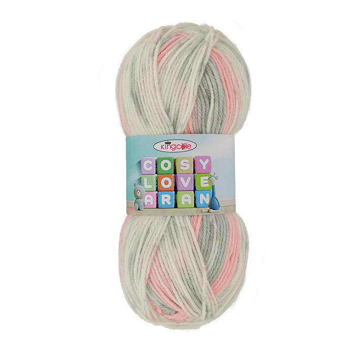 King Cole Cosy Love Aran in 5163 - Cosy Pink - 100g Ball of Variegated Wool