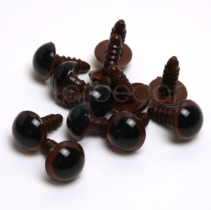 Brown Safety Toy Eyes - Sizes 9mm, 12mm, 15mm or 18mm