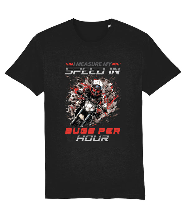 Bug Speedometer: The Funny & Cool Biker T-Shirt - A Perfect Gift! 100% Organic Cotton Motorbike Tee