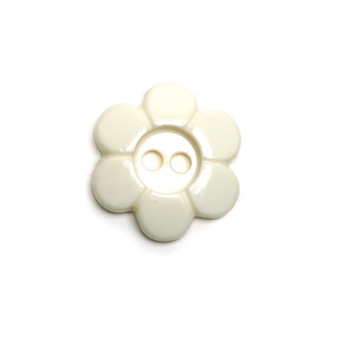 15mm Cream Daisy Flower Buttons (5 Pcs)