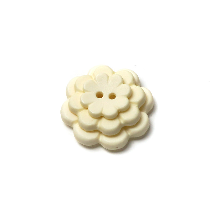 Cream Matte Flower Buttons (10 Pcs) - 15mm 23mm or 28mm