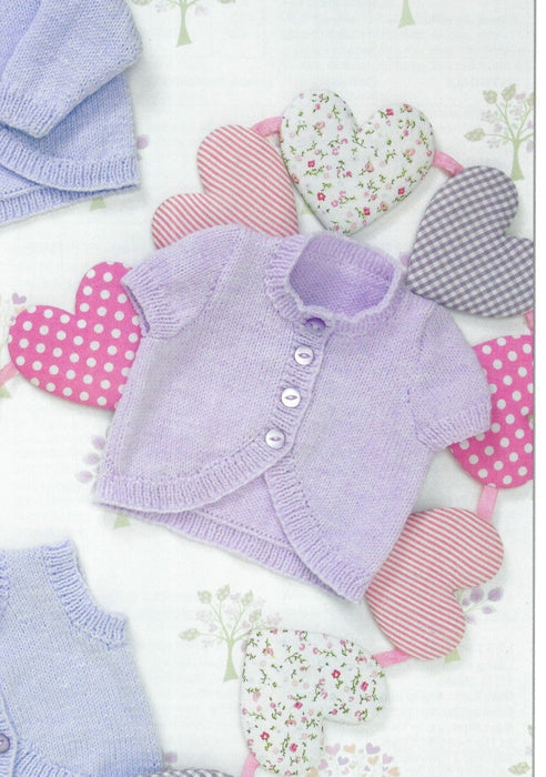 James C Brett JB233 Double Knitting Pattern - Baby DK Cardigans and Waistcoat (Discontinued)