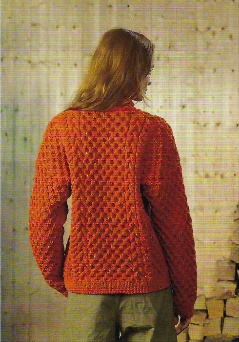 James C Brett JB890 Aran Knitting Pattern - Ladies Cardigan - Expert Knit