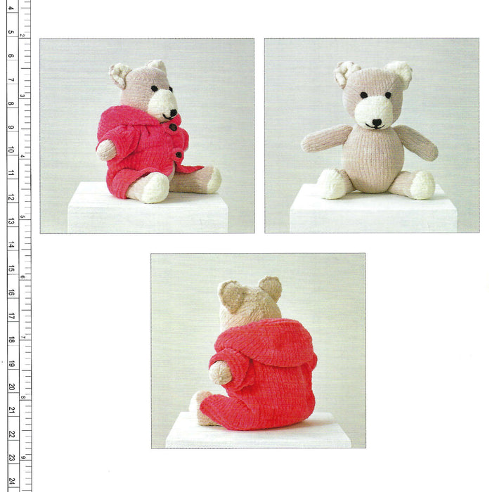 James C Brett JB809 Toy Knitting Pattern -  Flutterby Chunky Teddy Bear Pattern (Intermediate Knit)
