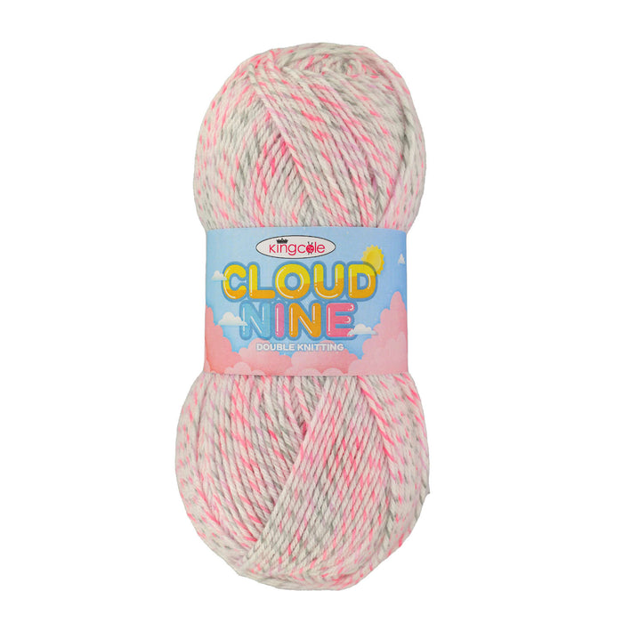 King Cole Cloud Nine DK Yarn in 5441 - Cotton Candy - 100g Ball of Variegated Wool