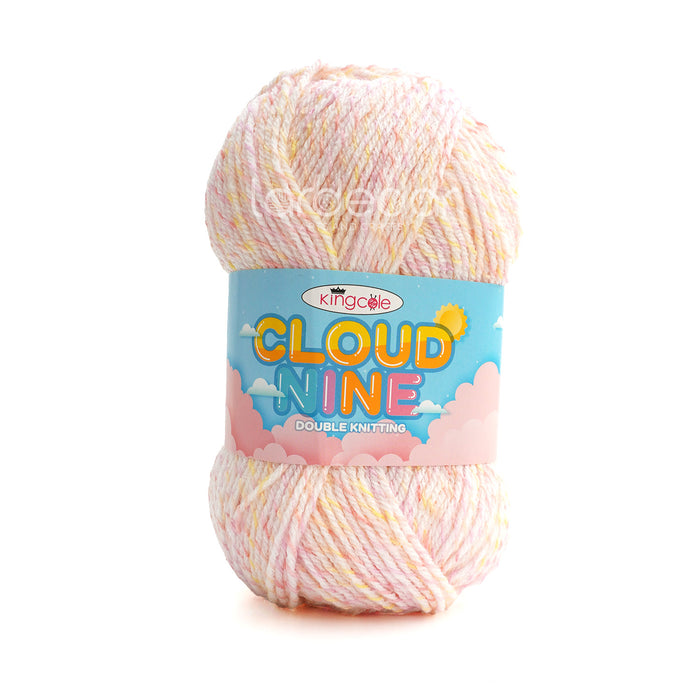 King Cole Cloud Nine DK Yarn in 5440 - Peachy Peach - 100g Ball of Variegated Wool