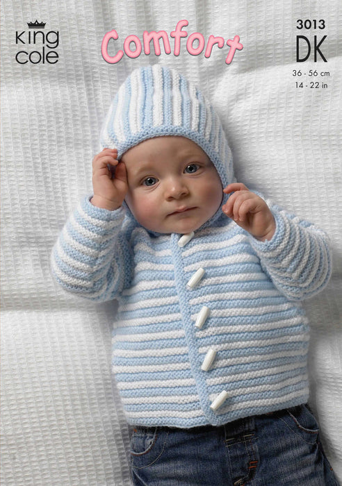 King Cole 3013 Double Knitting Pattern - DK Baby Jacket, Sweater & Body Warmer (Newborn - 18 mnths)