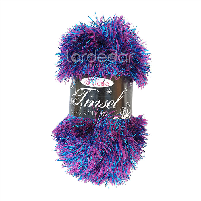 King Cole Tinsel Chunky Wool Yarn in Sparkler (1784) - 50g Ball