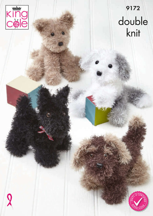 King Cole 9172 Knitting Pattern - Dog Toys Knitted in Moments DK