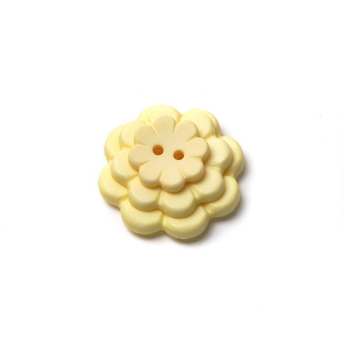 Lemon Matte Flower Buttons (10 Pcs) - 15mm 23mm or 28mm