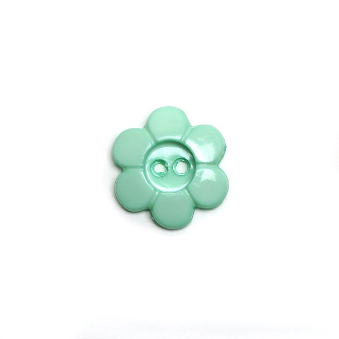 15mm Mint Green Daisy Flower Buttons (5 Pcs)