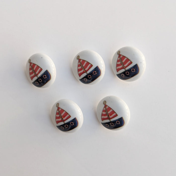 Sail Boat Baby Buttons - 15mm Plastic Shank (5 Pcs)