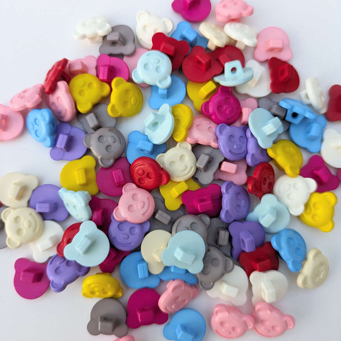 Plastic Teddy Bear Baby Buttons - 15mm Shank (5 Pcs)