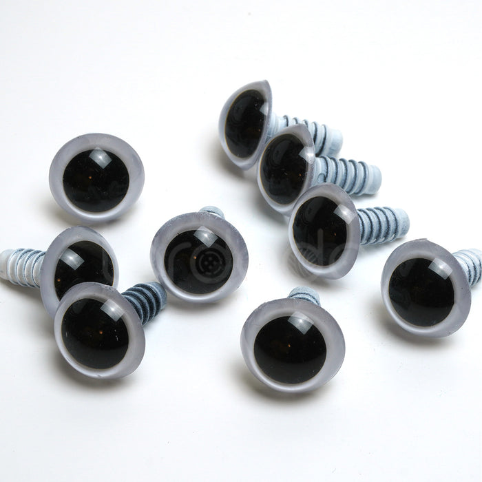 White Safety Toy Eyes - Sizes 9mm, 12mm, 15mm or 18mm
