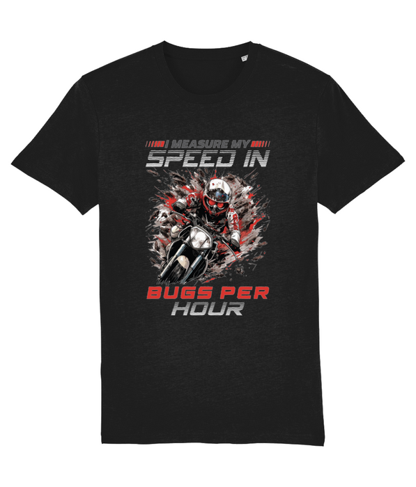 Bug Speedometer: The Funny & Cool Biker T-Shirt - A Perfect Gift! 100% Organic Cotton Motorbike Tee