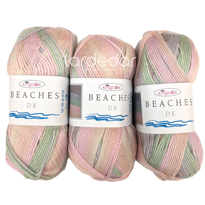 King Cole Beaches DK Yarn in 4279 - Beach Melba - 100g Ball of Variegated Wool