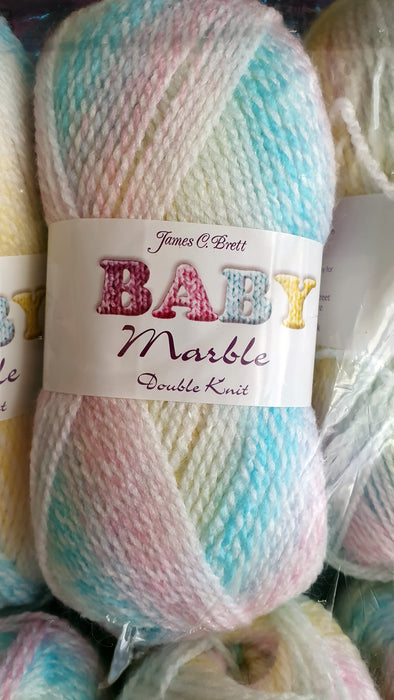 James C Brett Baby Marble DK Wool - BM2 Rainbow - 100g Knitting Yarn