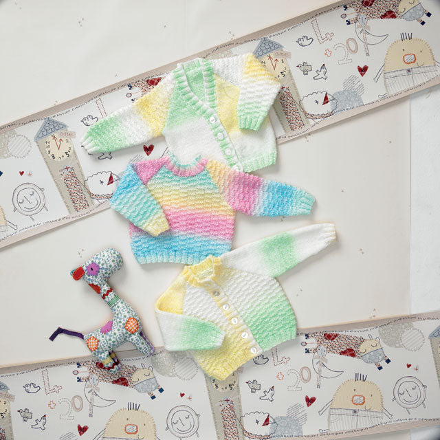James C Brett JB012 Double Knitting Pattern - Baby Cardigans & Sweater DK