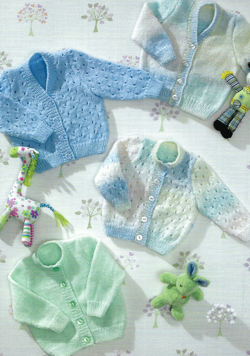 James C Brett JB025 Double Knitting Pattern - Baby Cardigans DK (12-22 in)