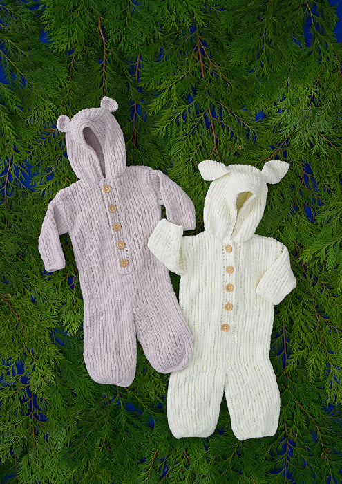 James C Brett JB710 Flutterby Chunky Knitting Pattern - Baby Bear & Rabbit All In One Suit