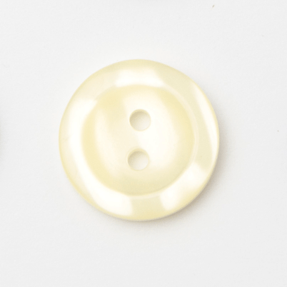 Cream Two Tone Cardigan Buttons, Pearly Polyester (10 Pcs) 11.5mm, 15mm, 18mm or 20mm