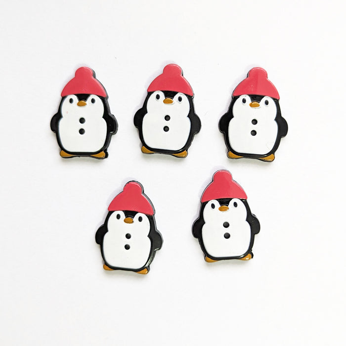 Penguin Buttons - Novelty Christmas (5 Pcs)