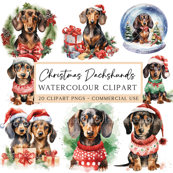20 Christmas Dachshund Clipart | High Quality Downloadable PNG Illustrations
