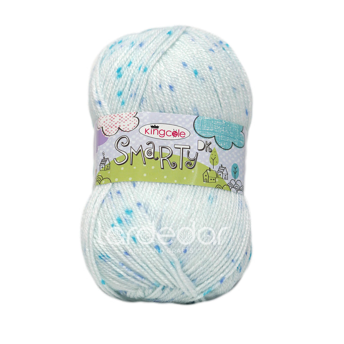 King Cole Smarty DK Yarn in Blue Ice - 1476 - 100g Ball of Spotted / Fleck Knitting Wool (Discontinued)