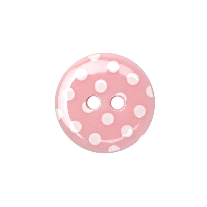 15mm Light Pink Polka Dot Buttons (10 Pcs)