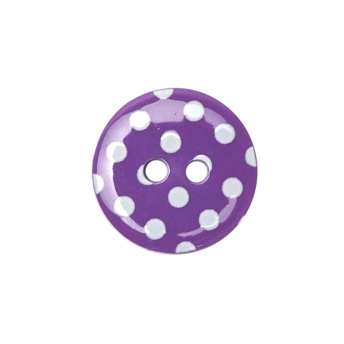 15mm Purple Polka Dot Buttons (10 Pcs)