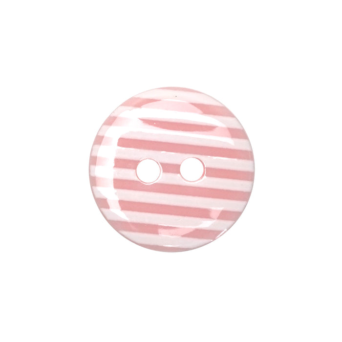 15mm Light Pink Striped Buttons (10 Pcs)