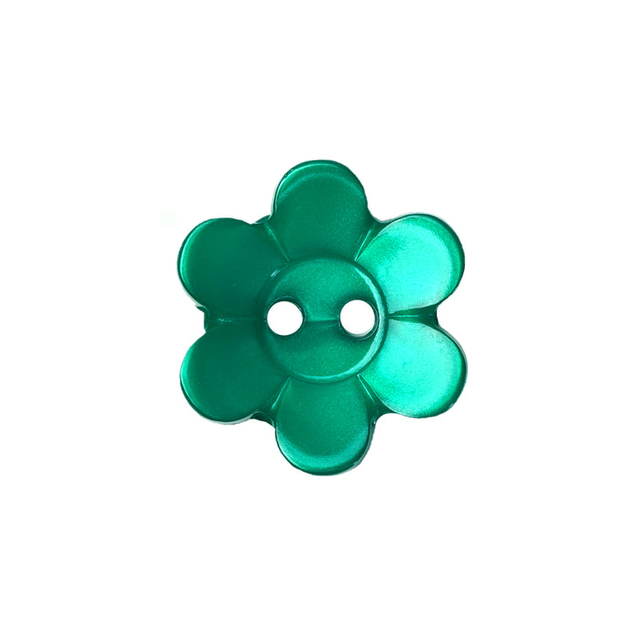 18mm Emerald Pearl-Effect Daisy Flower Buttons (10 Pcs)