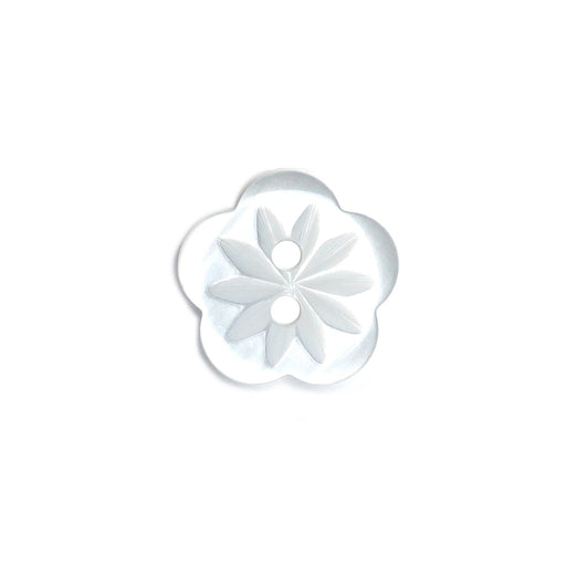 18-FLBTN-T9-18mm White Pearl Effect Flower Button w Star Detail-Lardedar