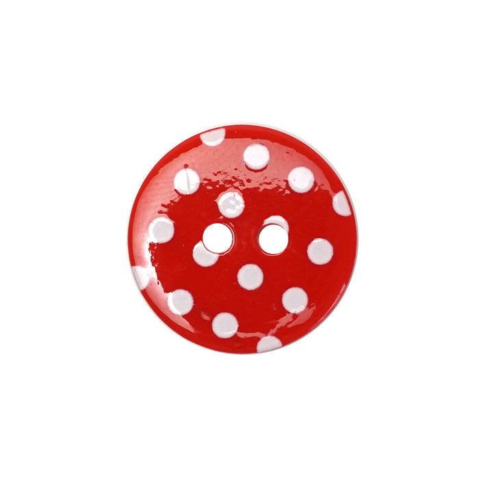 18mm Red Polka Dot Buttons (10 Pcs)