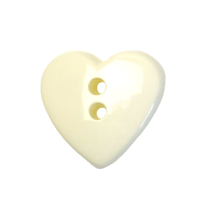 18mm (28L) Cream Heart Shaped Buttons - 10 Pcs