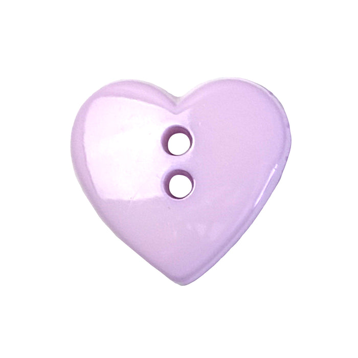 18mm (28L) Lavender Heart Shaped Buttons - 10 Pcs