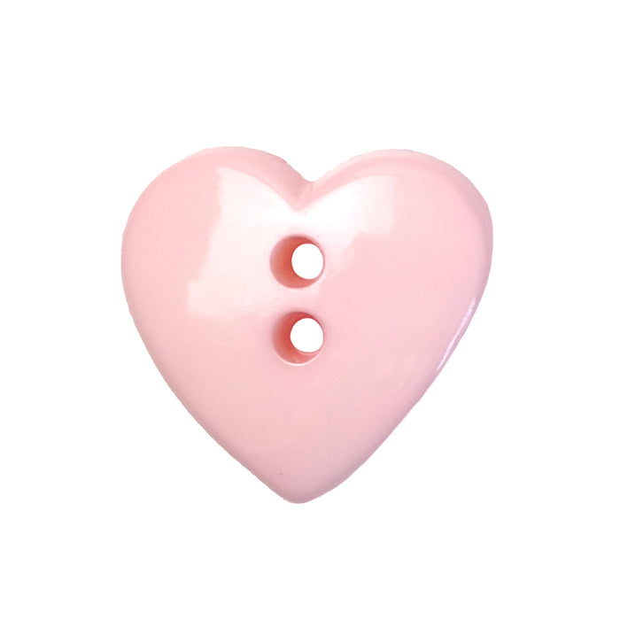 18mm (28L) Pale Pink Heart Shaped Buttons - 10 Pcs