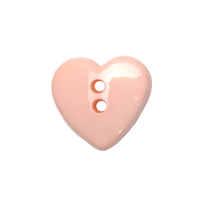 18mm (28L) Peach Heart Shaped Buttons - 10 Pcs