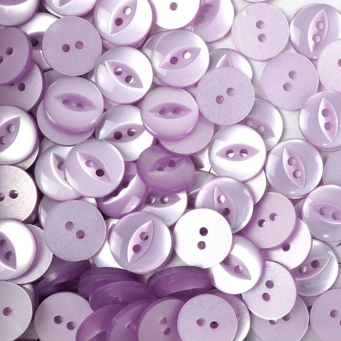 Lilac Round Fish Eye Buttons 10pcs. 11mm, 14mm, 16mm or 19mm