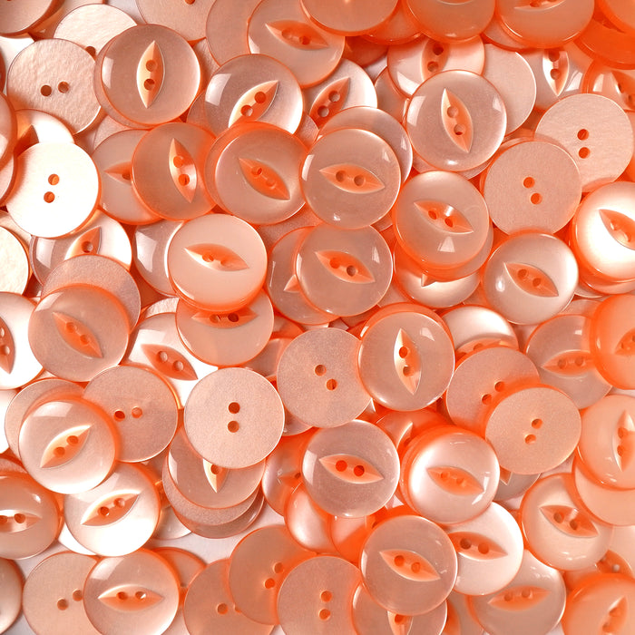 Peach Round Fish Eye Buttons 10pcs. 11mm, 14mm, 16mm or 19mm