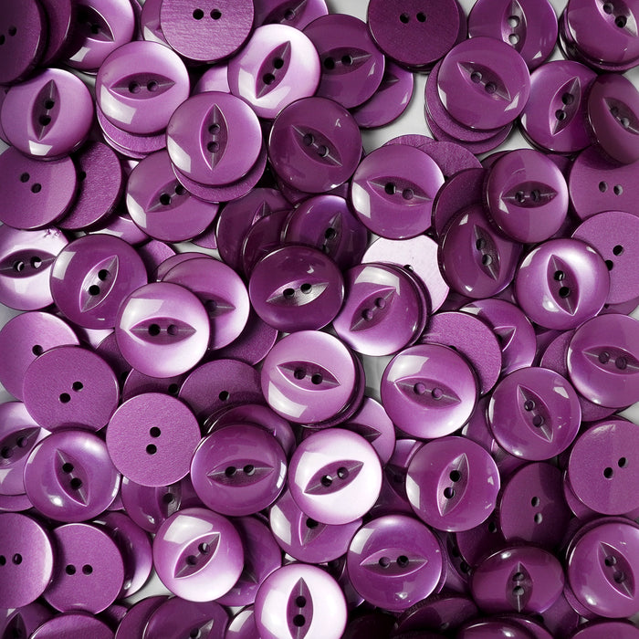 Purple Round Fish Eye Buttons 10pcs. 11mm, 14mm, 16mm or 19mm