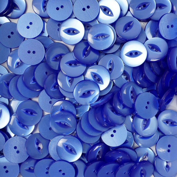 Royal Blue Round Fish Eye Buttons 10pcs. 11mm, 14mm, 16mm or 19mm