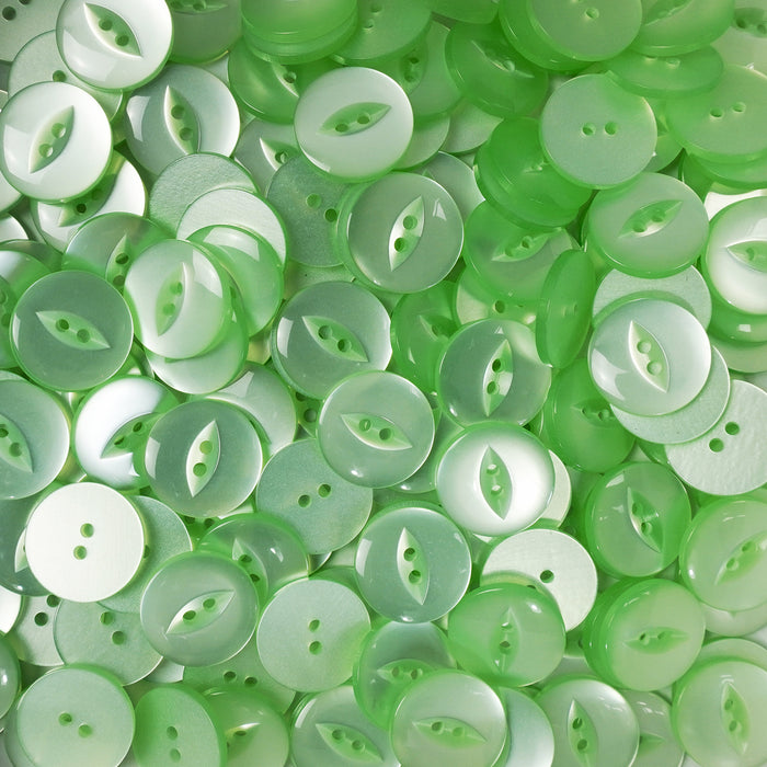 Light Green Round Fish Eye Buttons 10pcs. 11mm, 14mm, 16mm or 19mm