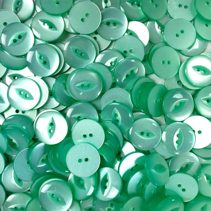 Turquoise Round Fish Eye Buttons 10pcs. 11mm, 14mm, 16mm or 19mm