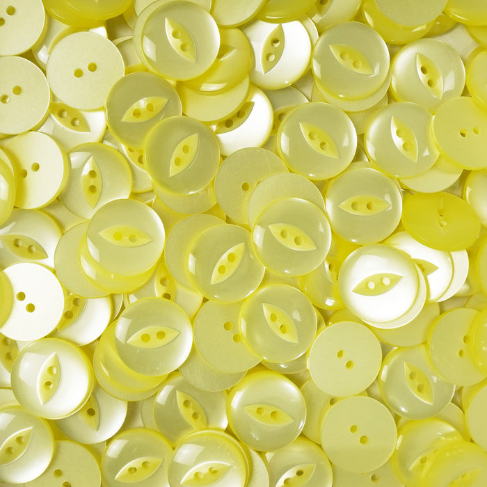 Yellow Round Fish Eye Buttons 10pcs. 11mm, 14mm, 16mm or 19mm