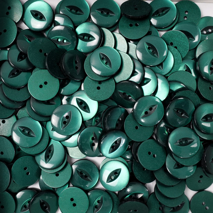 Dark Green Round Fish Eye Buttons 10pcs. 11mm, 14mm, 16mm or 19mm